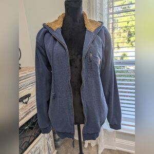 Coleman Sherpa Lined Hooded Zip Front Sweat Jacket, Size Large, Unisex